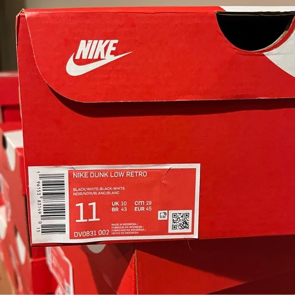 NIB Nike Dunk Low Retro "Black/White" “Black Panda 2.0” - Picture 9 of 10